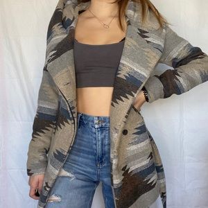 Mossimo Tribal Print Peacoat Jacket